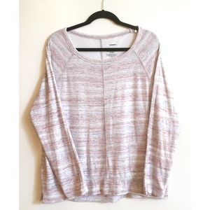 Sonoma Long Sleeve Stretch Top Pink Grey Size L